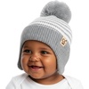 Striped Earflap - Grey/White