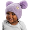 image:imageFunky Junque Baby Pom Pom Beanie Warm Winter Hat for Infants and Toddlers Chenille Double Pom Poms for Baby Girls amp BoysEarflap  Lavender
