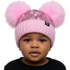 image:imageFunky Junque Baby Winter Beanie  Adorable Dual Pom Pom Fleece Lined Warm Infant Toddler HatPink