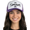 image:imageFunky Junque Bachelorette Trucker Hat for Women  Bride Squad Foam Mesh Cap Bridal Party FavorsThe Smart One Dark PurpleWhite