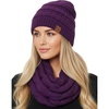 image:imageFunky Junque Beanie amp Infinity Scarf Gift Set  Matching Winter Accessories Sets for Women Soft Knit Hat and Scarf Bundle1  Dark Purple