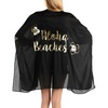 image:imageFunky Junque Bridal Beach Cover Up for Women  Bachelorette Party Shawl Wedding Bride Cover Up WrapAloha Beaches  BlackGold