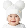 Ivory - Ear Flap W/ Double Faux Fur Pom
