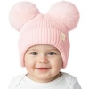 Light Pink - Ear Flap W/ Double Faux Fur Pom