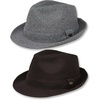 image:imageFunky Junque Fedora Hats for Men  Classic Wool Blend Trilby Dress Hat Short Brim Mens Fedoras for Formal amp Casual Wear2 Pack 1 Lt Grey  1 Black