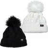image:imageFunky Junque Fleece Lined Baby Beanie  Soft Cozy Cable Knit Winter Hat with Pom Pom for Infants 012 Months2 Pack Black  White