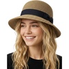 image:imageFunky Junque Foldable Wide Brim Straw Sun Hat Packable Beach Cap  Breathable woven straw sun hat with inner sweatband for beach days travel poolside amp summer styleBrown Mix