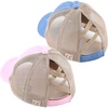 image:imageFunky Junque Girls Criss Cross Ponytail Baseball Cap Kids Messy Bun Hat  Lightweight mesh cap with criss cross elastic bands for camping playgrounds softball volleyball amp recess2 Pack Blue Moon  Light Pink