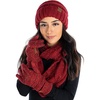image:imageFunky Junque Hat Scarf Glove Set for Women  Matching Winter Set with Oversized Slouchy Beanie Infinity Scarf amp Cozy GlovesConfetti Burgundy