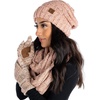 image:imageFunky Junque Hat Scarf Glove Set for Women  Matching Winter Set with Oversized Slouchy Beanie Infinity Scarf amp Cozy GlovesConfetti Indi Pink