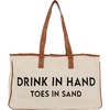 image:imageFunky Junque Large Canvas Tote Bag Womens Beach Shoulder Purse  Oversized canvas tote with interior slip pocket for beach trips pool park farmers markets amp grocery runsDrink in Hand Toes in Sand