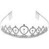 image:imageFunky Junque Rhinestone Tiara Crown Bridal Wedding Headband  Lightweight alloy tiara with sparkling rhinestones for weddings proms bachelorette parties amp bridal eventsSilver
