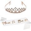 image:imageFunky Junque Rhinestone Tiara Crown Bridal Wedding Headband  Lightweight alloy tiara with sparkling rhinestones for weddings proms bachelorette parties amp bridal eventsSash Mom to Be  White  Tiara Rose Gold