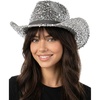 image:imageFunky Junque Sequin Cowgirl Hat for Women  Lightweight Sparkly Cowboy Hat with Sun Protection Concerts Festivals and Western for WomenHeather Grey
