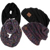 image:imageFunky Junque Slouchy Beanie amp Infinity Scarf Gift Set  Matching Winter Accessories Sets for Women Oversized Hat and Scarves2 Pack Black  Kaleidoscope 32