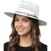 image:imageFunky Junque Sun Hats for Women Wide Brim Straw Panama Fedora Hat UPF 50 Packable Beach Hat for Summer amp VacationOpen Weave  White