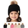 Black - Faux Fur Pom