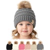 Grey - Faux Fur Pom
