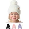 Ivory - Ear Flap W/ Faux Fur Pom