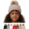 image:imageFunky Junque Toddler Pom Beanie  Kids Winter Hat for Ages 14 Baby Boy amp Girl Knit Beanies Warm Cozy Knit Snow HatsRose Mix  Diagonal Stripes Faux Fur Pom