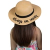 image:imageFunky Junque Toddler Sun Hat for Girls  Kids Beach Hat with Embroidered Cursive Floppy Adjustable StrawNatural  Always on Vacay