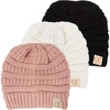3 Pack - Black & Ivory & Indi Pink
