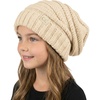 image:imageFunky Junque Toddler Winter Hats for Kids Ages 29 Chunky Cable Knit Slouchy Beanie Warm Ski Cap for Boys and GirlsBeige