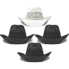 image:imageFunky Junque Womens Rhinestone Cowboy Hat  Lightweight Straw Cowboy Hat with Sun Protection Concerts Festivals and Western for Women4 Pack 1 Bride WhiteSilver  3 Black