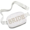 image:imageWhite Belt Bag with Pearl Lettering  Bride White  Waterresistant belt bag with pearl BRIDE lettering for bachelorette parties travel bridal showers amp honeymoonsBride White