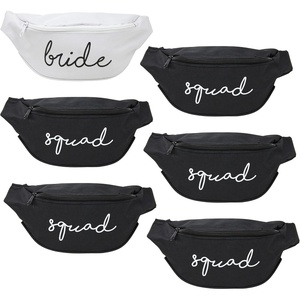 image:imageBachelorette Belt Bag Set  10 Pack 1 Bride amp 9 Squad  Waterproof fanny pack set with bride and bridesmaid designs for bachelorette parties beach trips bar nights amp brunches6 Pack 1 Bride White  5 Squad Black