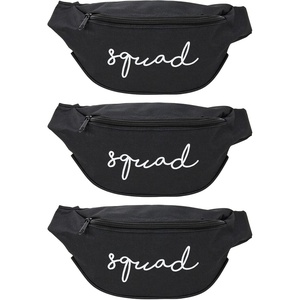 image:imageBachelorette Belt Bag Set  10 Pack 1 Bride amp 9 Squad  Waterproof fanny pack set with bride and bridesmaid designs for bachelorette parties beach trips bar nights amp brunches3 Pack Squad Black