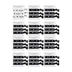 image:imageBachelorette Hair Ties  12 Pack 1 Bride amp 11 Squad  Stretch elastic hair ties with Bride and Bridesmaid lettering for bachelorette parties showers favors amp proposals12 Pack 1 Bride White  11 Squad Black