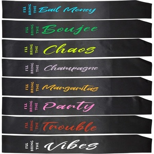 image:imageBridal Party Sash  Ill Bring The  Alibi  Satin sashes with foil lettering for bachelorette weekends bridal showers bride tribe crews amp bridesmaid gifts8  Ill Bring the Chaos Pack