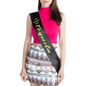 image:imageBridal Party Sash  Ill Bring The  Alibi  Satin sashes with foil lettering for bachelorette weekends bridal showers bride tribe crews amp bridesmaid giftsIll Bring the  Tequila BlackNeon Yellow