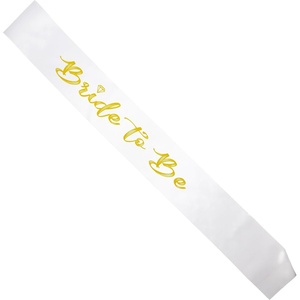 image:imageBridal Party Sash  Ill Bring The  Alibi  Satin sashes with foil lettering for bachelorette weekends bridal showers bride tribe crews amp bridesmaid giftsBride to Be WhiteGold