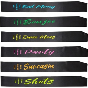 image:imageBridal Party Sash  Ill Bring The  Alibi  Satin sashes with foil lettering for bachelorette weekends bridal showers bride tribe crews amp bridesmaid gifts6  Ill Bring the Party Pack
