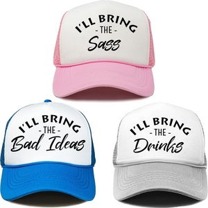 image:imageFunky Junque Adult Funny Trucker Hats Bachelorette Girls Trip  Breathable Mesh Panel 100 Polyester Adjustable Snapback Girls Weekend and Bach Party Adult Humor For Bride and Crew 3  Sass Pack