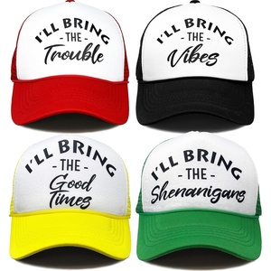 image:imageFunky Junque Adult Funny Trucker Hats Bachelorette Girls Trip  Breathable Mesh Panel 100 Polyester Adjustable Snapback Girls Weekend and Bach Party Adult Humor For Bride and Crew 4  Trouble Pack