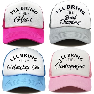 image:imageFunky Junque Adult Funny Trucker Hats Bachelorette Girls Trip  Breathable Mesh Panel 100 Polyester Adjustable Snapback Girls Weekend and Bach Party Adult Humor For Bride and Crew 4  Glam Pack