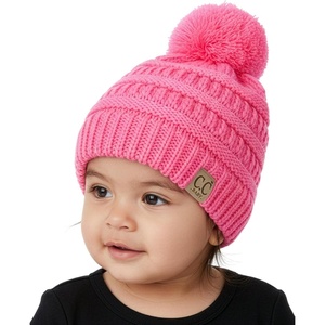 image:imageFunky Junque Baby Pom Pom Beanie  Soft Knit Infant Winter Hat for Baby Girls amp Boys Cozy Warm Newborn Beanie 012 MonthsCandy Pink