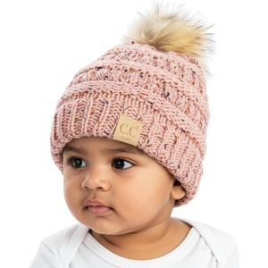 image:imageFunky Junque Baby Pom Pom Beanie  Soft Knit Infant Winter Hat for Baby Girls amp Boys Cozy Warm Newborn Beanie 012 MonthsConfetti Indi Pink Mint Faux Fur