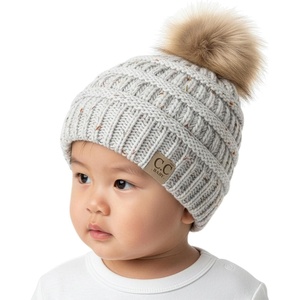 image:imageFunky Junque Baby Pom Pom Beanie  Soft Knit Infant Winter Hat for Baby Girls amp Boys Cozy Warm Newborn Beanie 012 MonthsConfetti Ivory  Faux Fur Pom