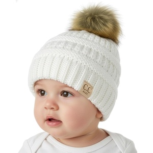 image:imageFunky Junque Baby Pom Pom Beanie  Soft Knit Infant Winter Hat for Baby Girls amp Boys Cozy Warm Newborn Beanie 012 MonthsIvory  Faux Fur Pom