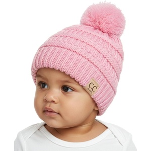 image:imageFunky Junque Baby Pom Pom Beanie  Soft Knit Infant Winter Hat for Baby Girls amp Boys Cozy Warm Newborn Beanie 012 MonthsPale Pink