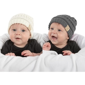 image:imageFunky Junque Baby Winter Hat  Cute Newborn Hats Cozy Warm Infant Beanie Soft Knit Stocking Stuffer for Babies 012 Months2 Pack  Ivory  Heather Grey