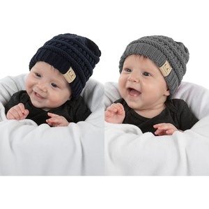 image:imageFunky Junque Baby Winter Hat  Cute Newborn Hats Cozy Warm Infant Beanie Soft Knit Stocking Stuffer for Babies 012 Months2 Pack  Navy  Heather Grey