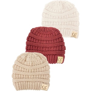 image:imageFunky Junque Baby Winter Hat  Cute Newborn Hats Cozy Warm Infant Beanie Soft Knit Stocking Stuffer for Babies 012 Months3 Pack IvoryBeige  Dk Rose