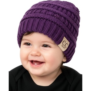 image:imageFunky Junque Baby Winter Hat  Cute Newborn Hats Cozy Warm Infant Beanie Soft Knit Stocking Stuffer for Babies 012 MonthsDark Purple