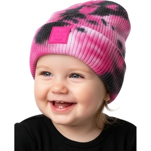 image:imageFunky Junque Baby Winter Hat  Cute Newborn Hats Cozy Warm Infant Beanie Soft Knit Stocking Stuffer for Babies 012 MonthsTie Dye  BlackHot Pink