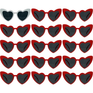 image:imageFunky Junque Bachelorette Party Heart Shaped Sunglasses Bundle  15 Pack  1 White amp 14 Red